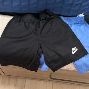 Nike Kids Black and Blue Shorts